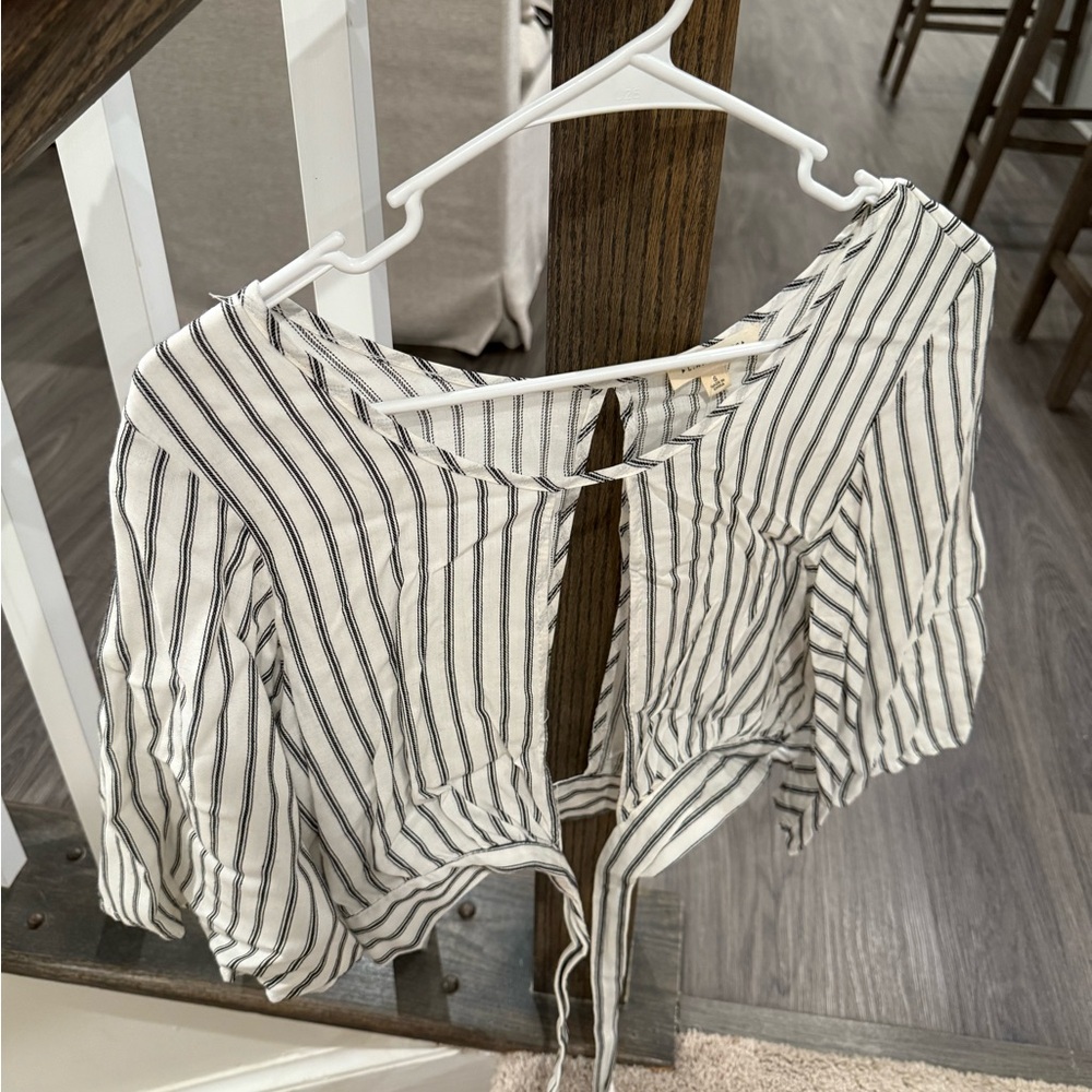 Striped Black and White Women's Top